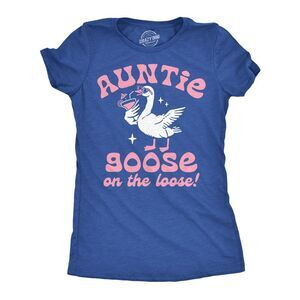 Womens Funny T Shirts Auntie Goose On The Loose Sarcastic Drinking Graphic